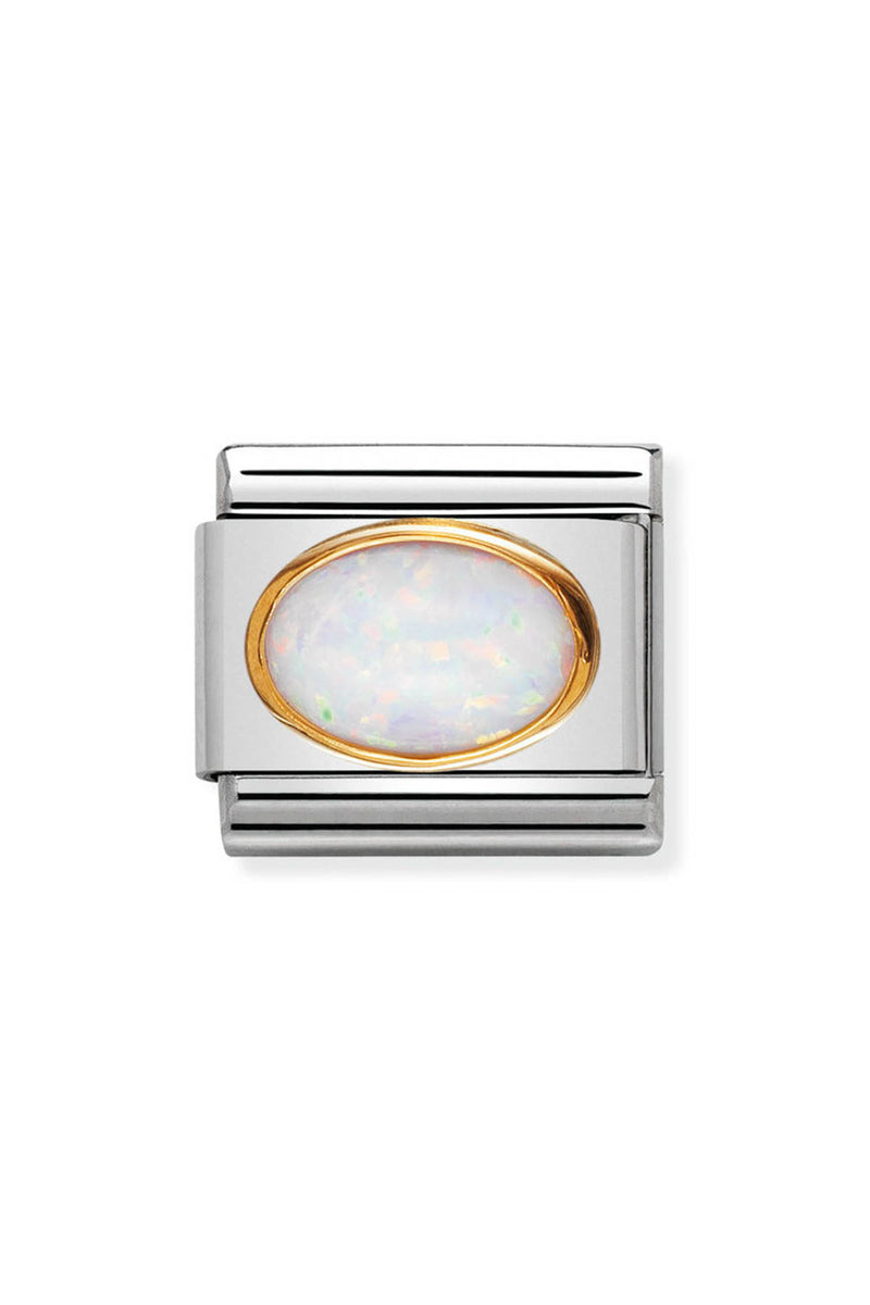 Silver and gold opal charm.
