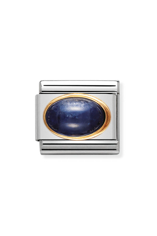 Nomination Composable Classic Link Oval Sapphire 18ct Gold