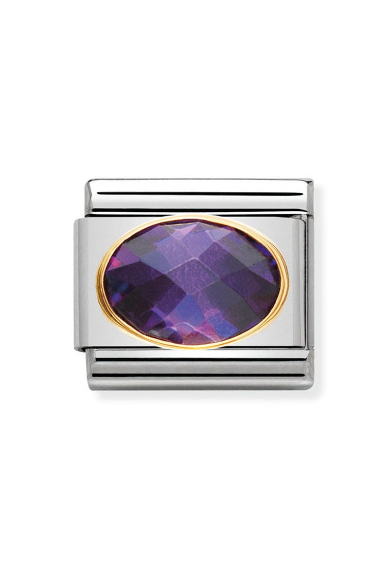 Nomination Composable Purple CZ Charm-18K Gold
