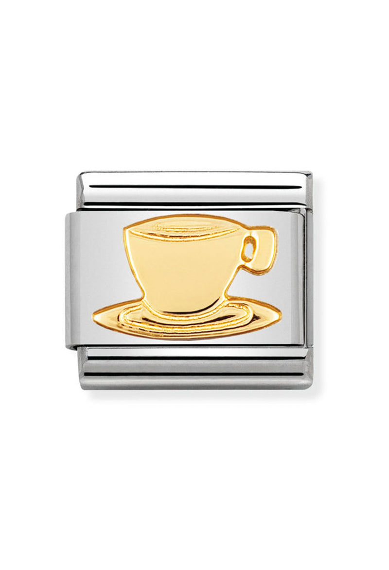Nomination Composable Classic Link Daily Life Coffee Cup in 18k gold