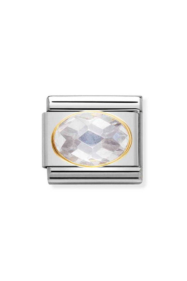 Nomination Composable Classic Link Faceted Cubic Zirconia in 18k gold