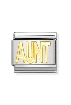 Nomination Composable Classic Link Writings Aunt in 18k gold