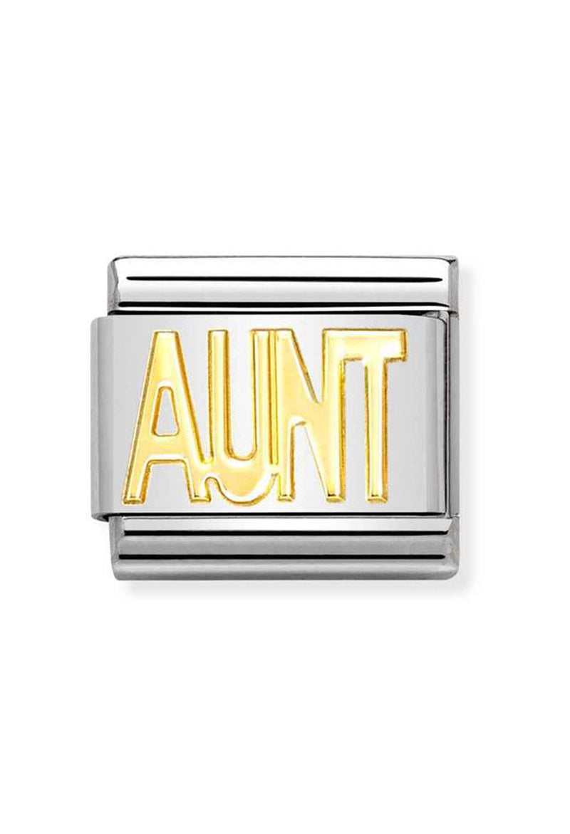 Nomination Composable Classic Link Writings Aunt in 18k gold