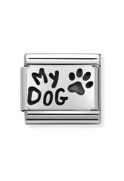 Nomination Composable Classic Link Plates Oxidized My Dog in Silver 925