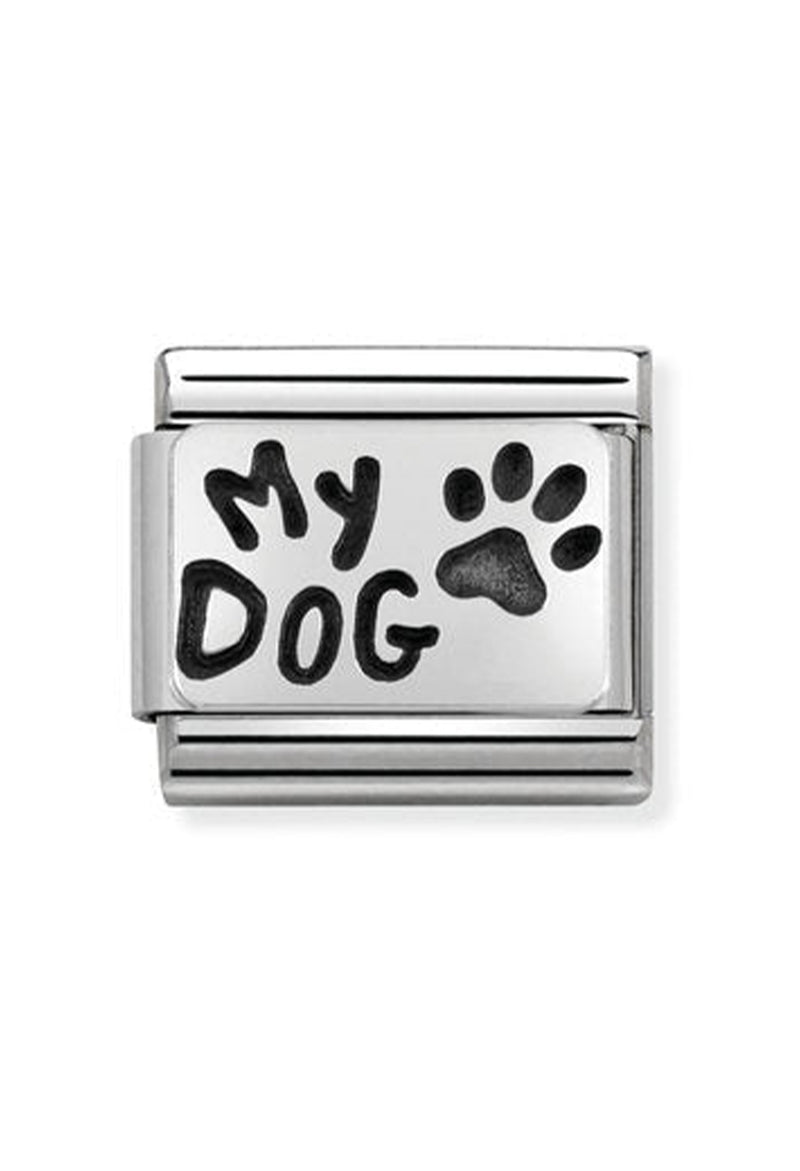 Nomination Composable Classic Link Plates Oxidized My Dog in Silver 925