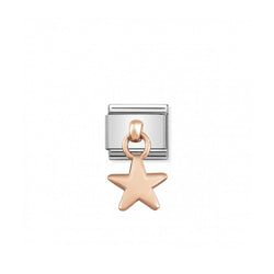 Nomination Composable Classic Link CHARMS STAR in Stainless Steel with 9k Rose Gold