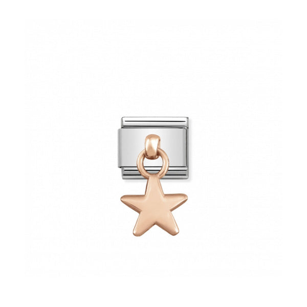 Nomination Composable Classic Link CHARMS STAR in Stainless Steel with 9k Rose Gold