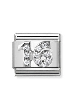 Nomination Composable Classic Link CL Symbols 16 in Cubic Zirconia and 925 Silver