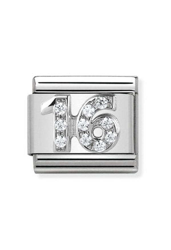 Nomination Composable Classic Link CL Symbols 16 in Cubic Zirconia and 925 Silver