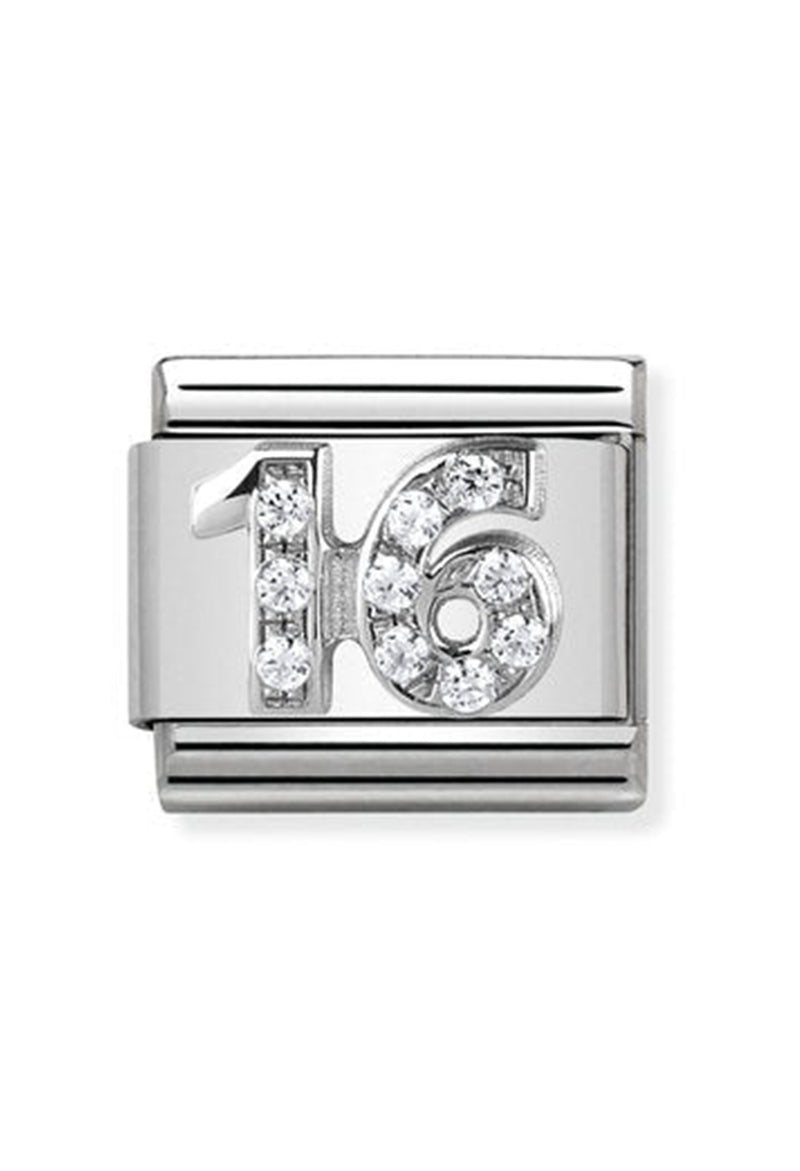 Nomination Composable Classic Link CL Symbols 16 in Cubic Zirconia and 925 Silver
