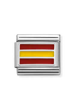 The Nomination Composable Classic Spain Flag in Silver, a silver enamel charm pendant from Nomination, OD’s Jewellers in St Helens