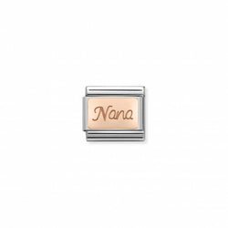Nomination Composable Classic Link ENGRAVED WRITINGS NANA in Steel & Gold 375