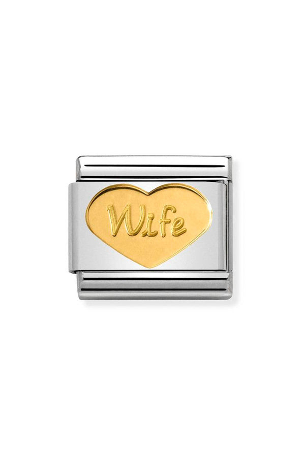 Nomination Composable Classic Link SYMBOLS Wife HEART in Steel & 18k Gold