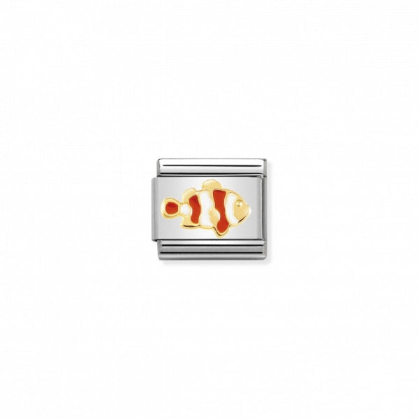Nomination Composable Classic Link FANTASIA CLOWN FISH in Stainless Steel with 18k Gold & Enamel
