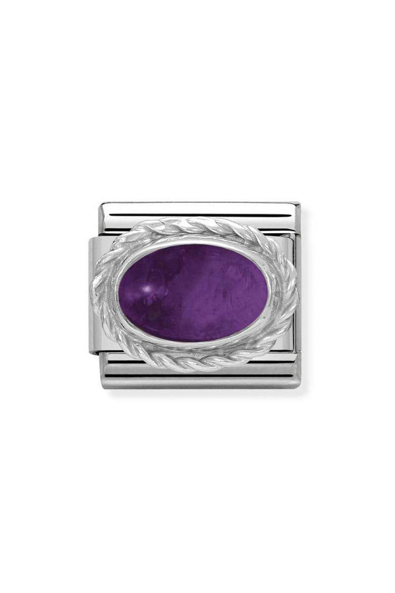 Nomination Composable Classic Amethyst Rope Edge Link in Silver