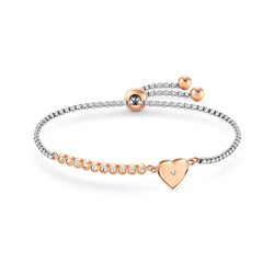 Nomination Milleluci Heart Cubic Zirconia Bracelet Stainless Steel Rose Gold Plated