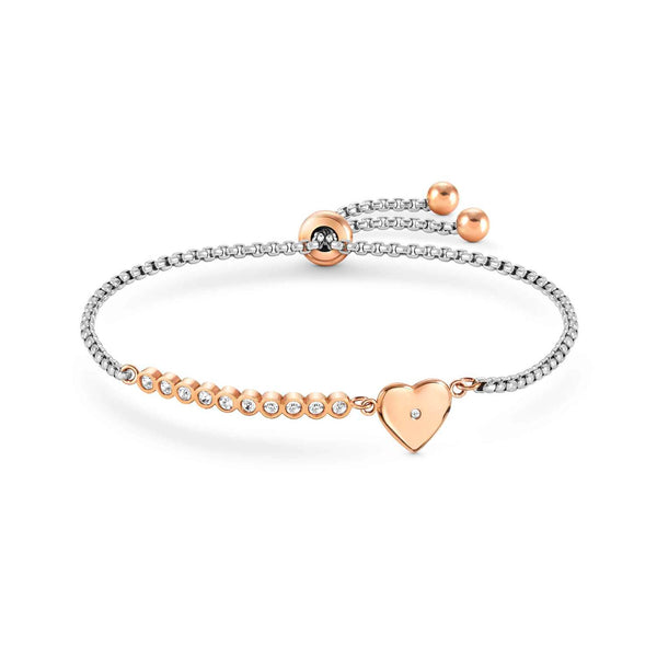 Nomination Milleluci Heart Cubic Zirconia Bracelet Stainless Steel Rose Gold Plated