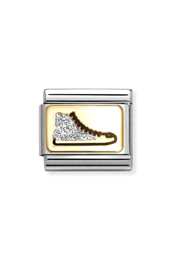 Nomination Composable Classic GLITTER PLATES Sneaker in Steel, Enamel and 750 Gold
