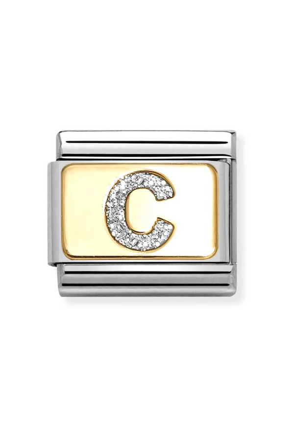 Nomination Composable Classic Link Glitter Letter C in Gold