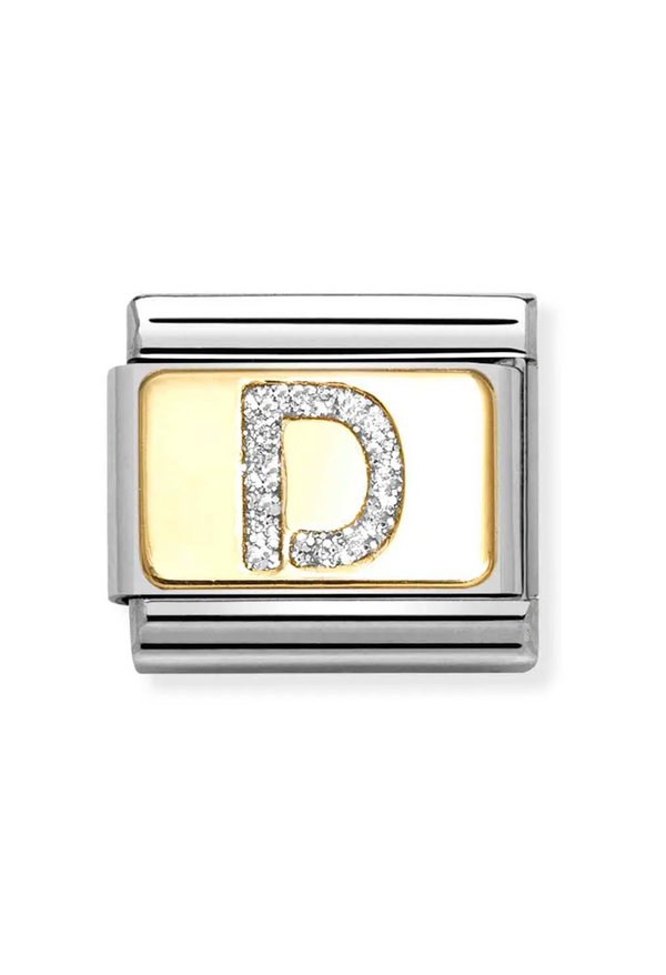 Nomination Composable Classic Link Glitter Letter D in Gold
