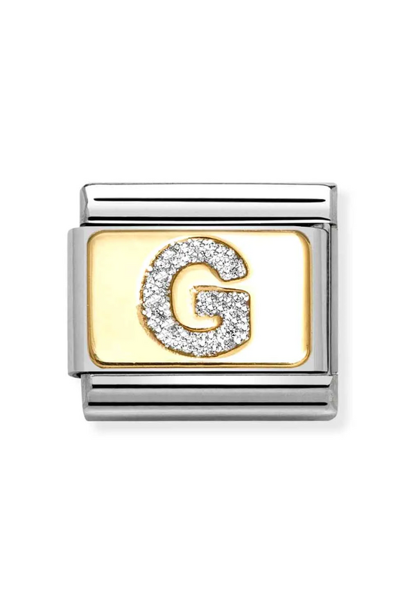 Nomination Composable Classic Link Glitter Letter G in Gold