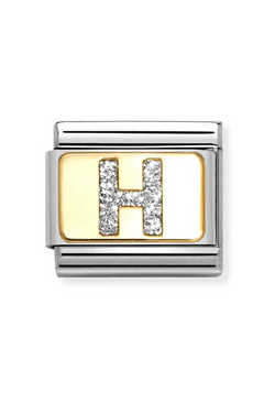 Nomination Composable Classic Link Glitter Letter H in Gold