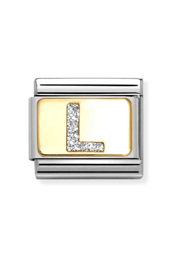 Nomination Composable Classic Link Glitter Letter L in Gold