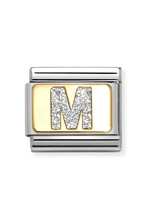 Nomination Composable Classic Link Glitter Letter M in Gold