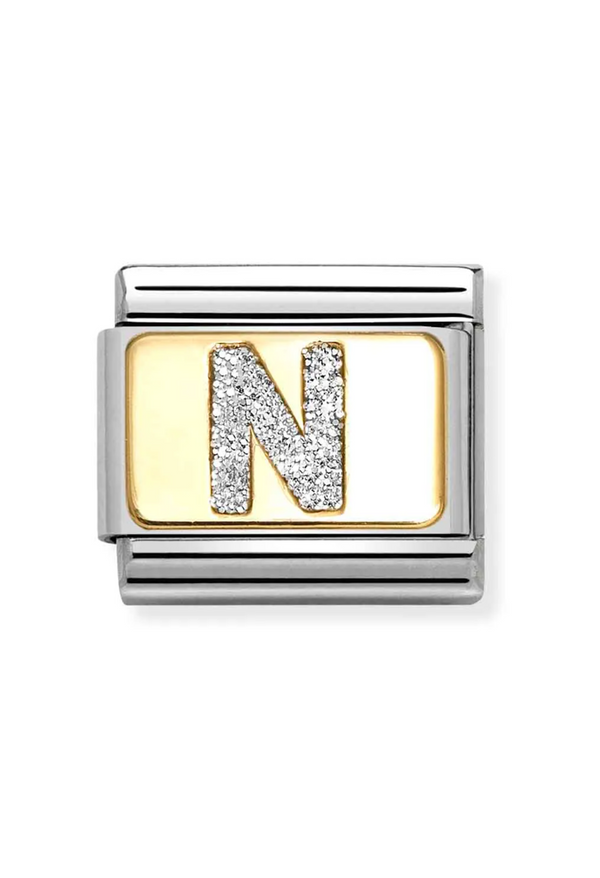 Nomination Composable Classic Link Glitter Letter N in Gold