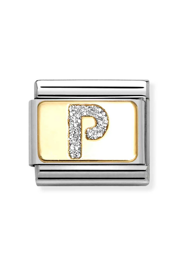 Nomination Composable Classic Link Glitter Letter P in Gold
