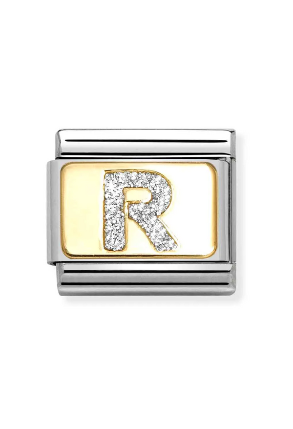 Nomination Composable Classic Link Glitter Letter R in Gold