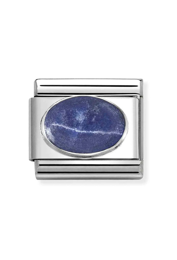 Nomination Composable Classic Link Matt Oval Sodalite in Silver