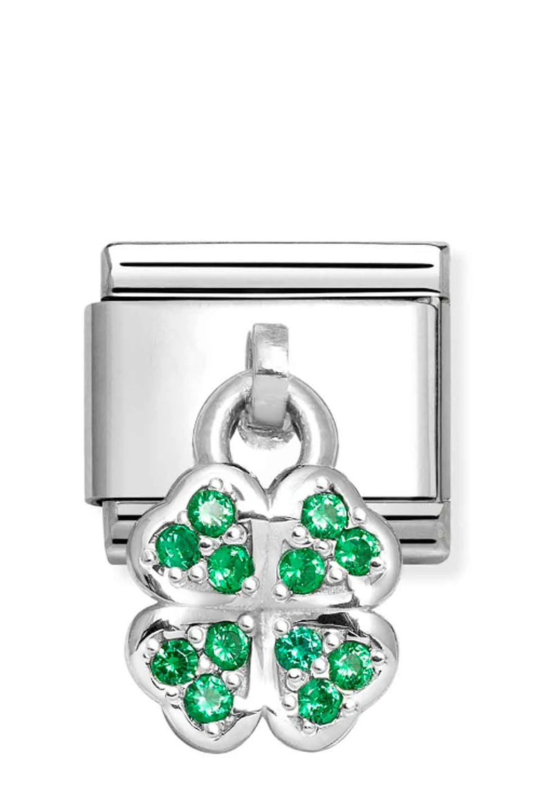 Nomination Composable Classic Link Four Leaf Clover Drop in Silver