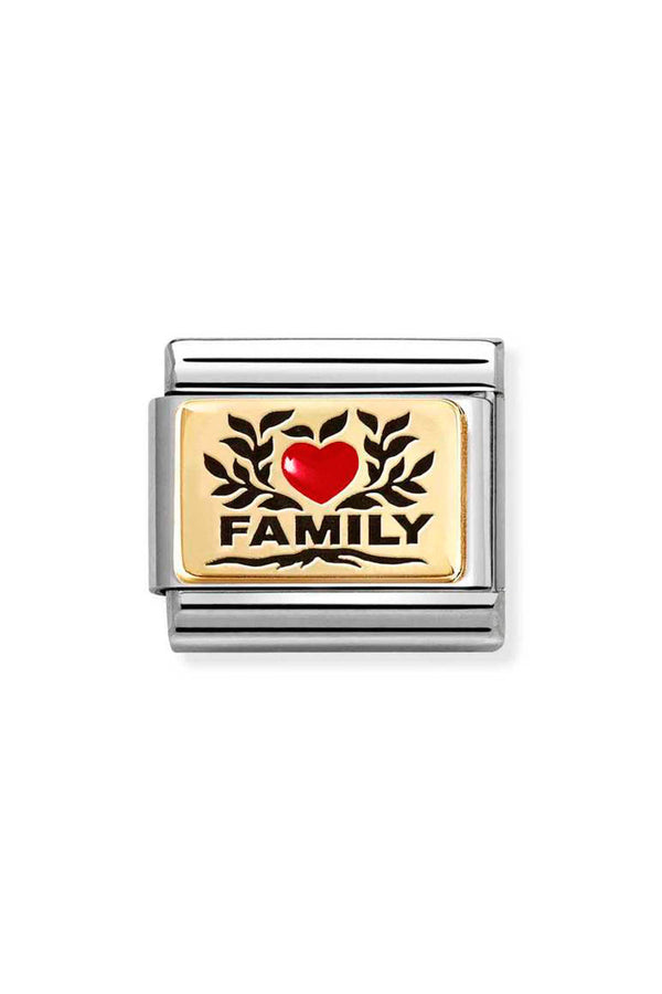 Nomination Composable Classic PLATES Family in steel, enamel and 18k gold