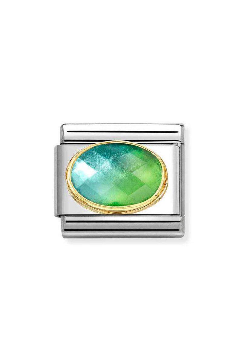 Nomination Composable Classic Link Faceted Light Green /Blue Graduated Oval in Gold