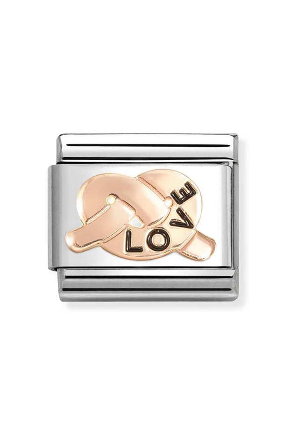Nomination Composable Classic Link SYMBOLS LOVE KNOT in Steel, Rose Gold 375