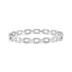 Nomination bracelet: Pretty Bangles CZ chain in steel, featuring sparkling cubic zirconia stones and the brand name.