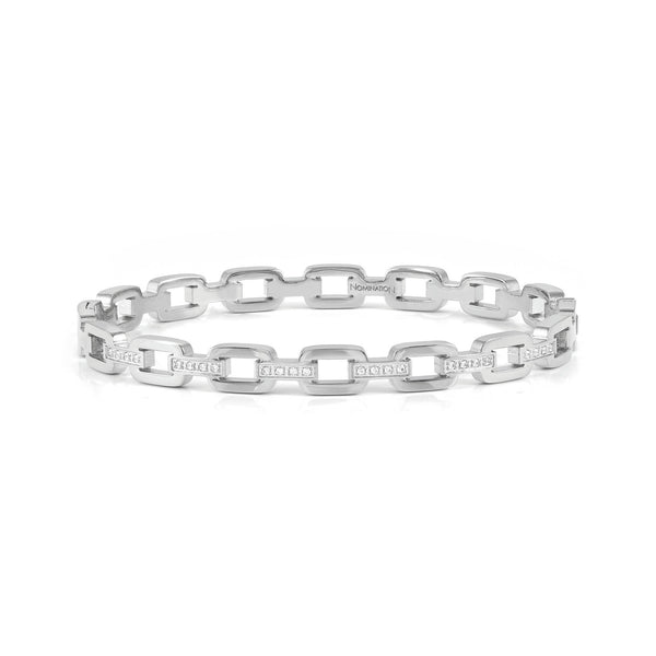 Nomination bracelet: Pretty Bangles CZ chain in steel, featuring sparkling cubic zirconia stones and the brand name.