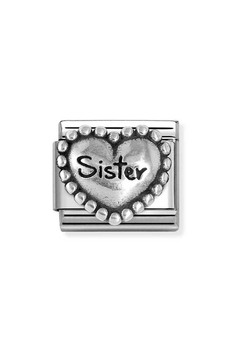 Nomination Composable Classic Link Heart With Dots Sister in Silver