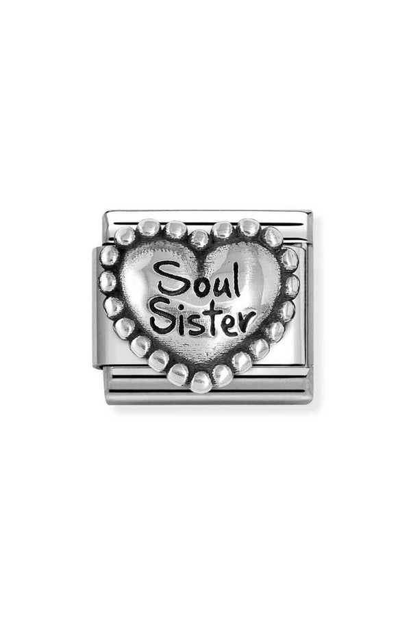 Nomination Composable Classic Link Heart With Dots Soul Sister in Silver