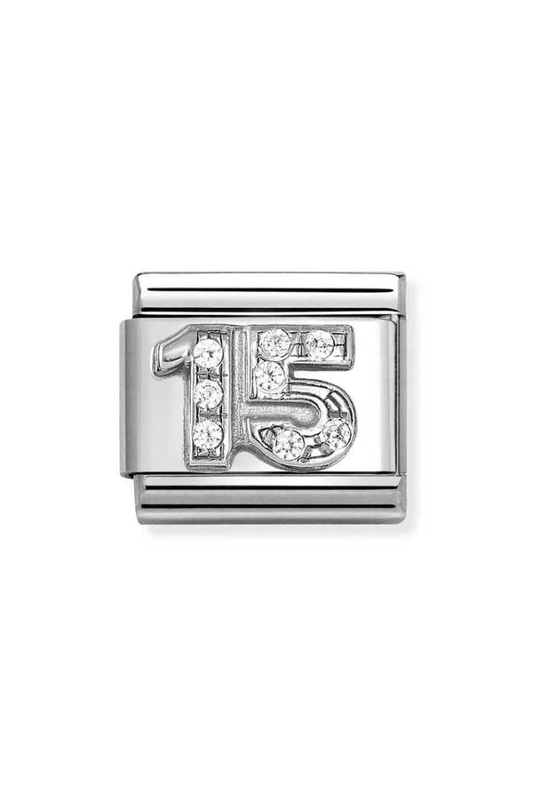 Nomination Composable Classic Link CL Symbols 15 in Cubic Zirconia and 925 Silver