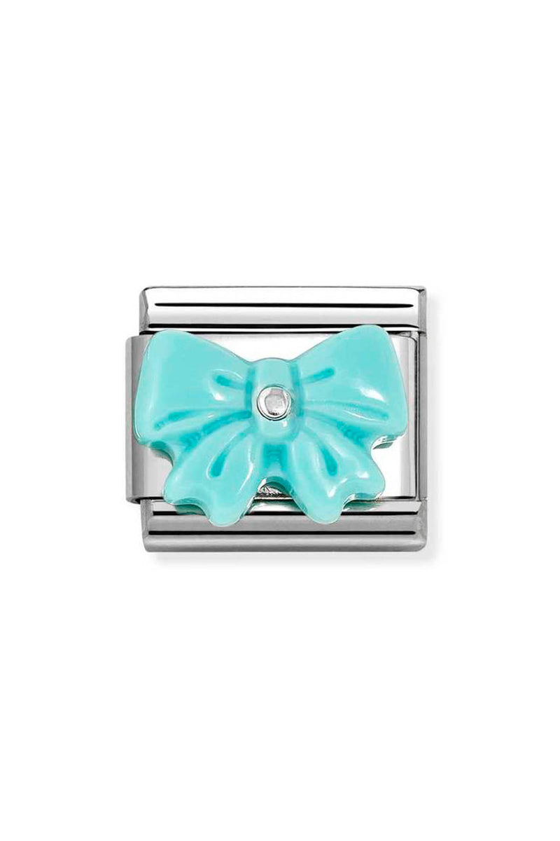 Nomination Composable Classic Turquoise Resin Bow Link in Silver