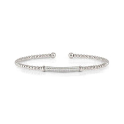 Close-up of the Nomination Fashion beaded bangle in 925 silver featuring a pave CZ accent.