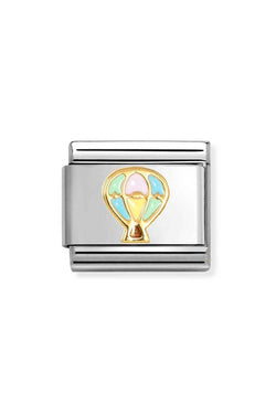 Nomination Composable Classic SYMBOLS Hot Air Balloon in Steel, Enamel and 18k Gold