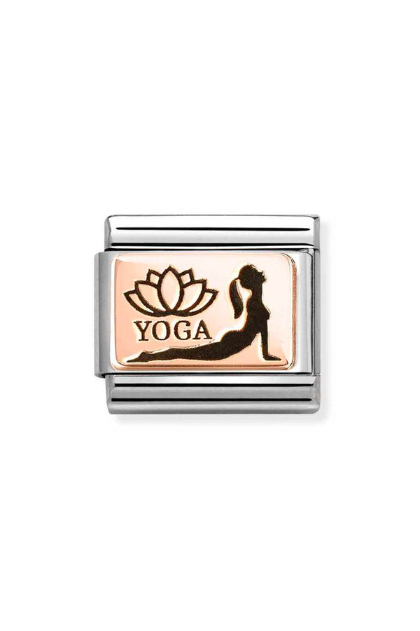 Nomination Composable Classic PLATES Yoga Profile in Steel, 9K Rose Gold