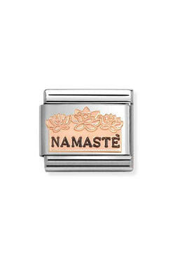 Nomination Composable Classic Link SYMBOLS Namaste` in Steel, Rose Gold 375