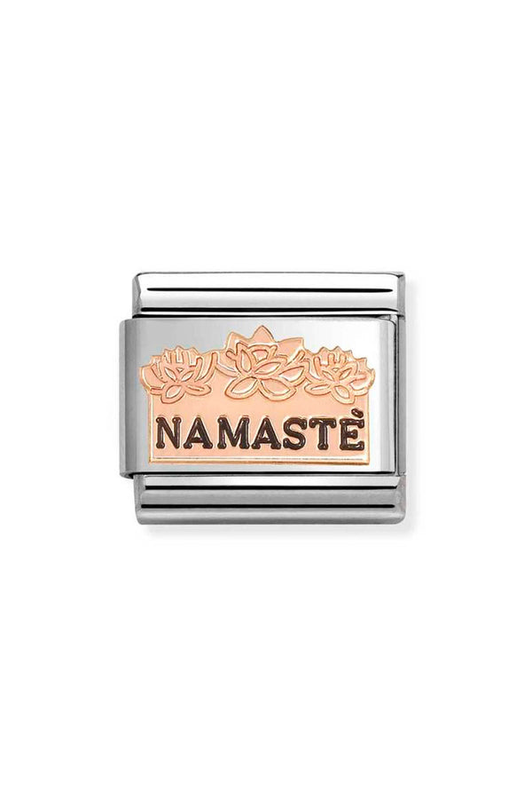 Nomination Composable Classic Link SYMBOLS Namaste` in Steel, Rose Gold 375