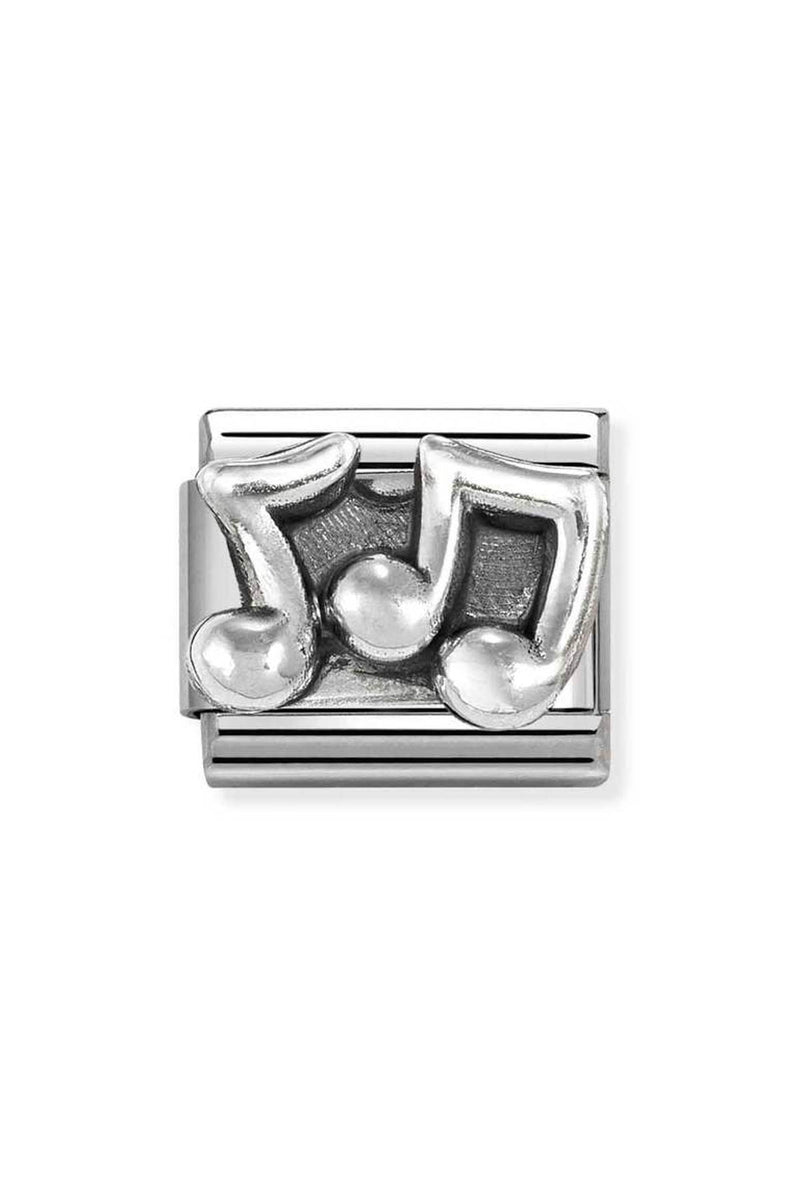 Nomination Composable Classic Oxidized Link Musical Note in Stainless Steel and Sterling Silver