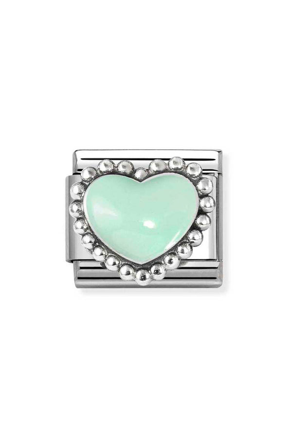 Nomination Composable Silver Pastel Green Enamel Raised Heart 330204/35