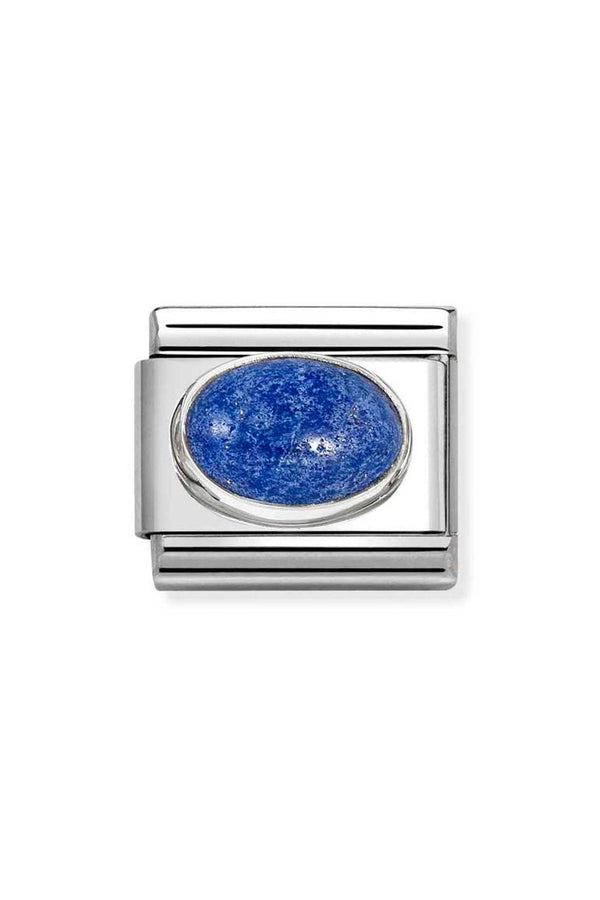 Nomination Composable Classic Link Oval Lapis Stone in Steel and 925 Silver